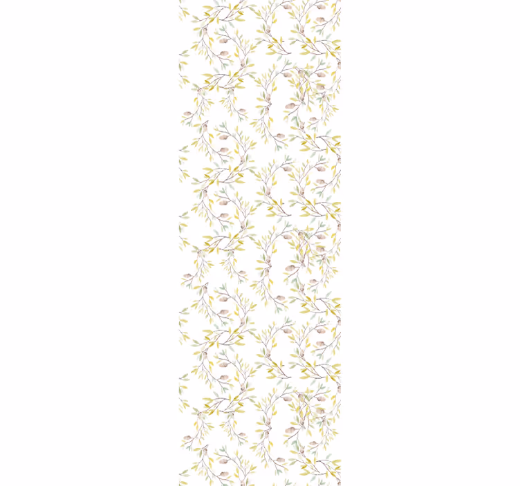 Papel tapiz floral motivo de rama botánica - TenVinilo