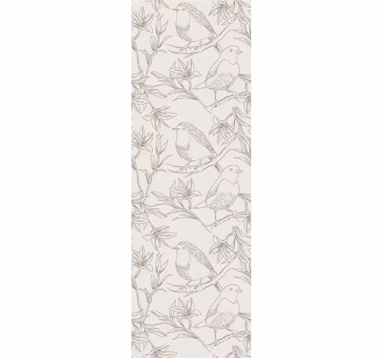Papel tapiz pájaros diseño de boceto de pájaro - TenVinilo