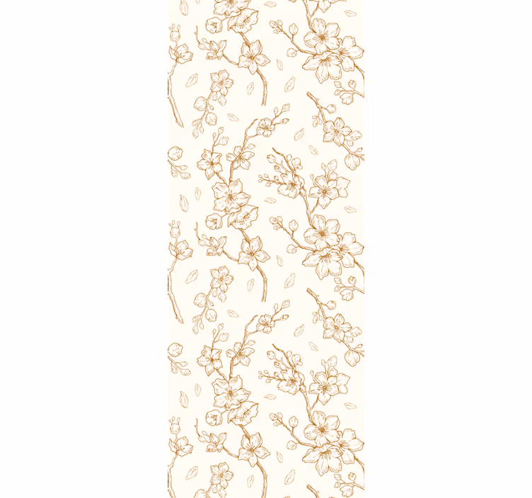 Papel tapiz flores diseño de rama floral - TenVinilo