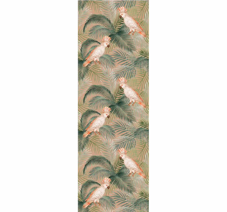 Papel tapiz para sala estampado de loro tropical - TenVinilo