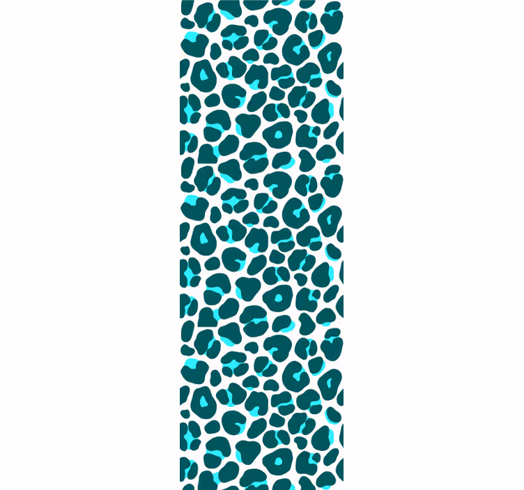 Papel pintado juvenil Patrón de piel de leopardo neón azul y negr - TenVinilo