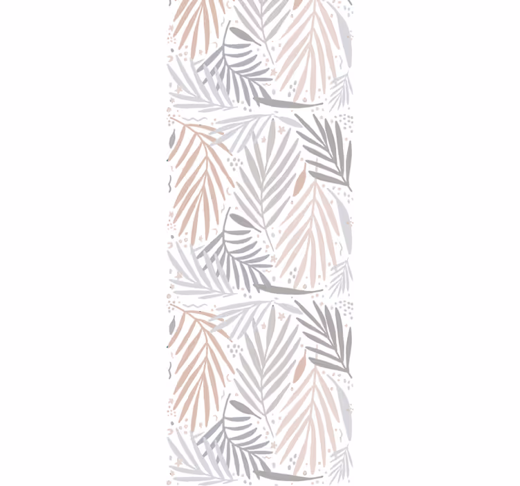 Papel pintado nórdico Patrón de hojas abstractas blancas y grises - TenVinilo