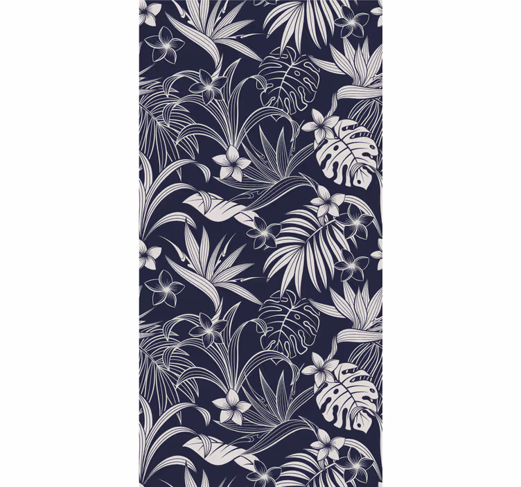Papel tapiz flores diseño floral tropical - TenVinilo