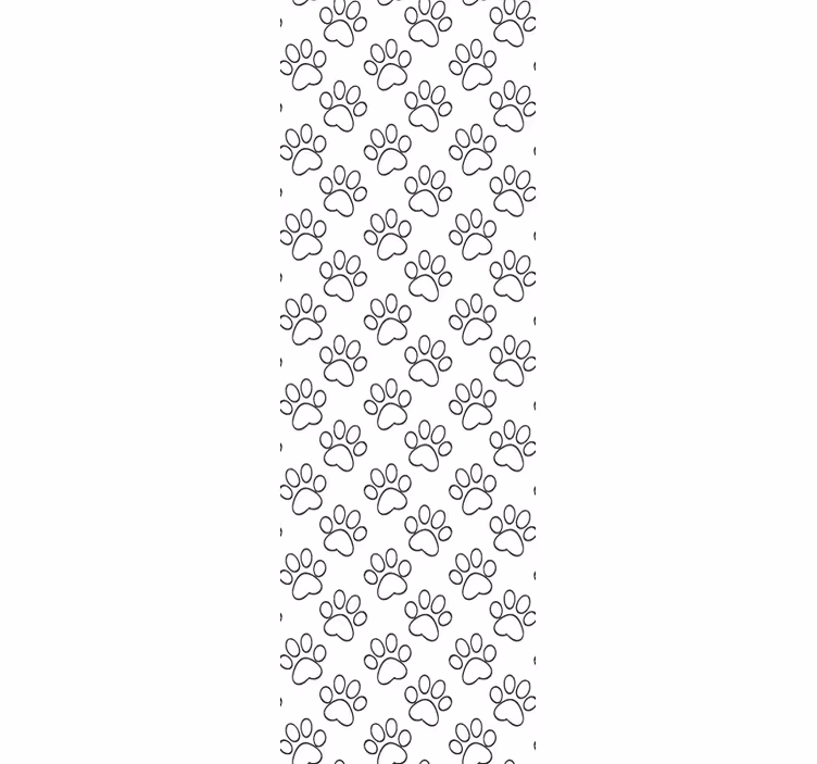 Papel pintado infantil Patrón de silueta de patas de gato negro - TenVinilo