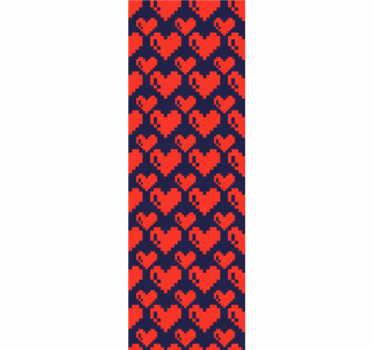 Papel tapiz círculos corazones pixelados - TenVinilo