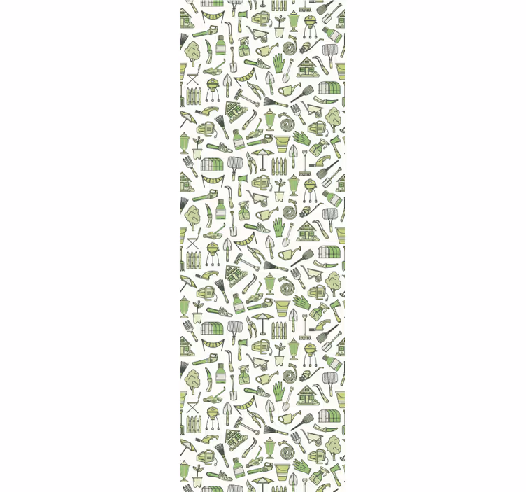 Papel tapiz verde temática de jardinería urbana - TenVinilo