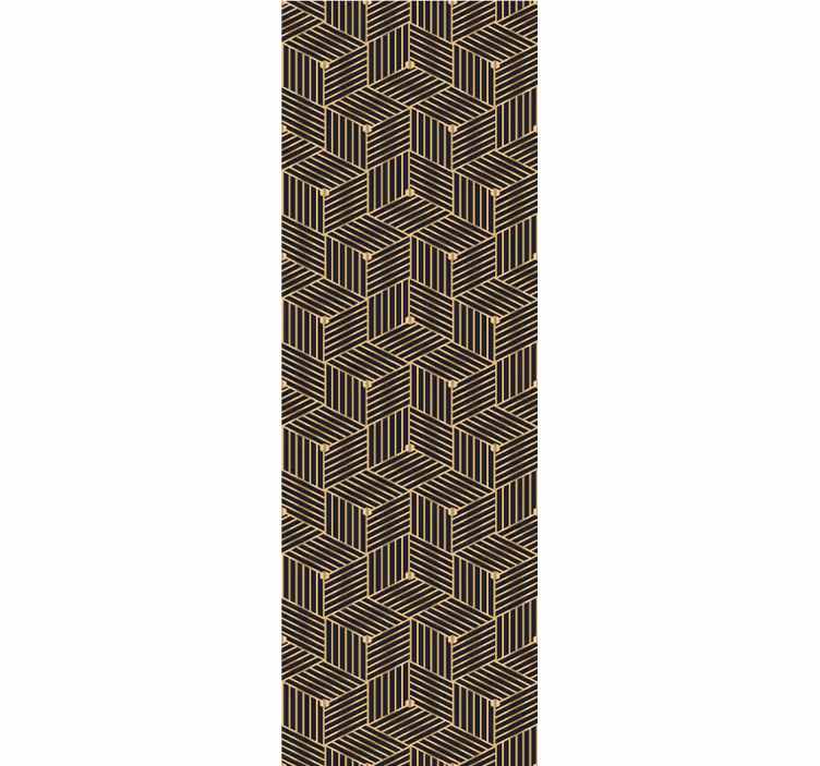 Papel pintado cuadros Patrón decorativo geométrico dorado - TenVinilo