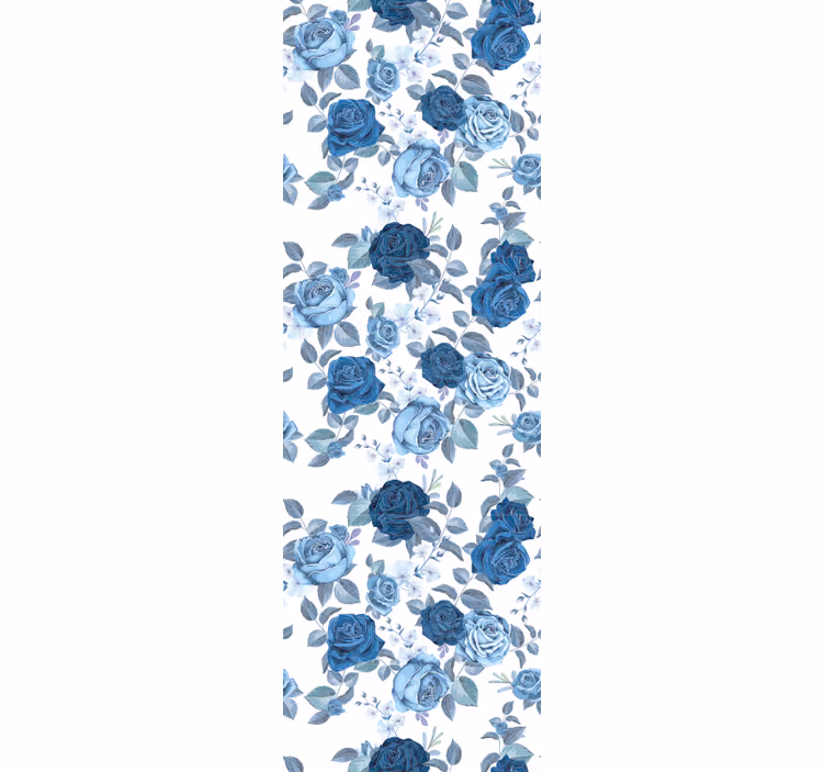 Papel pintado flores Patrón azul y salvaje - TenVinilo