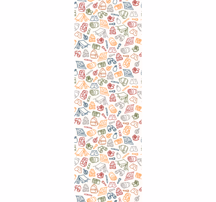 Papel tapiz arte garabatos de camping - TenVinilo