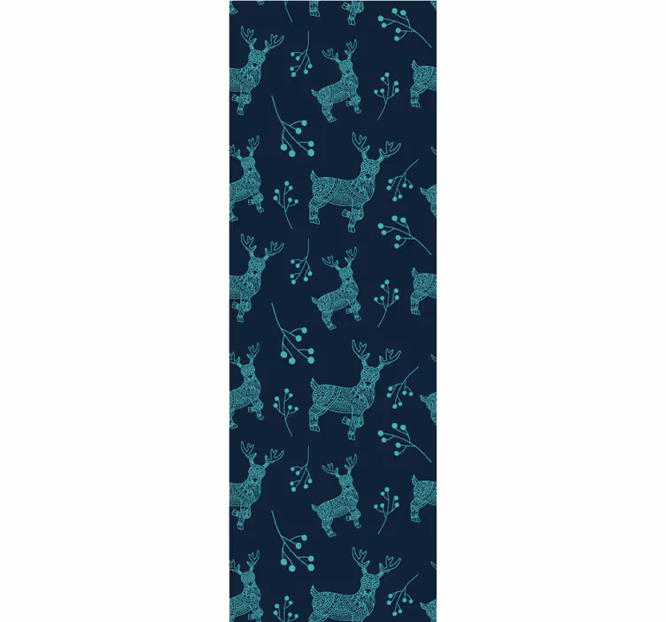Papel pintado selva Animales salvajes con renos hechos a mano. - TenVinilo