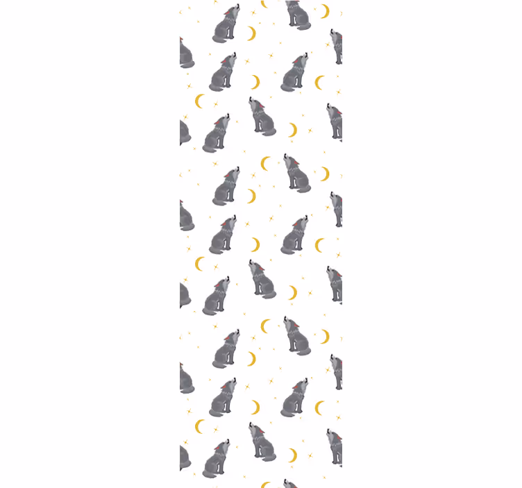 Papel pintado selva Lobos aullando a la luna - TenVinilo