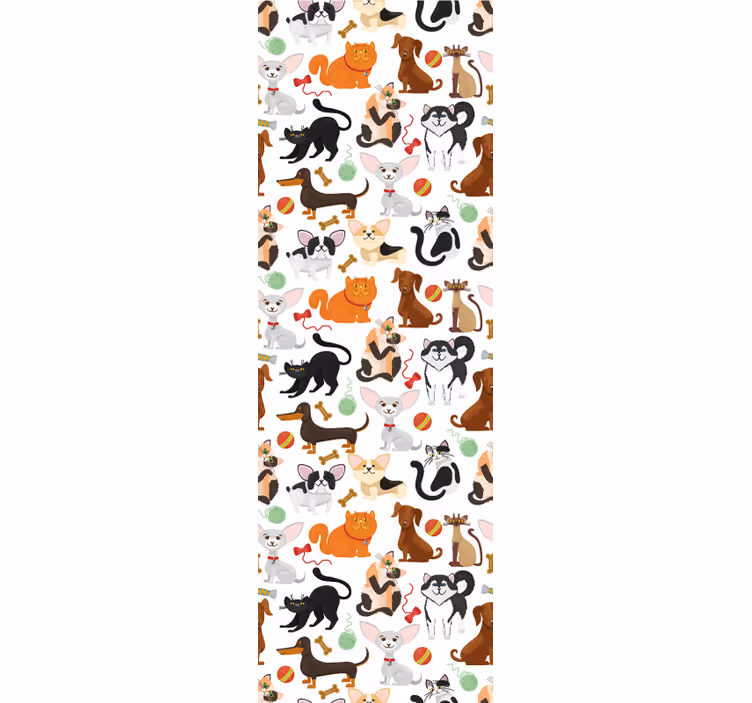 Papel tapiz animales ilustración de mascota juguetona - TenVinilo