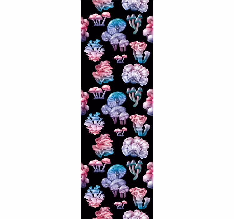 Papel tapiz arte fantasía de setas florales - TenVinilo