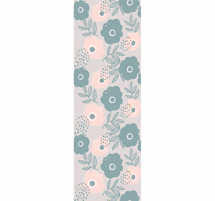 Papel pintado flores Patrón floral aquarella rosa y azul - TenVinilo