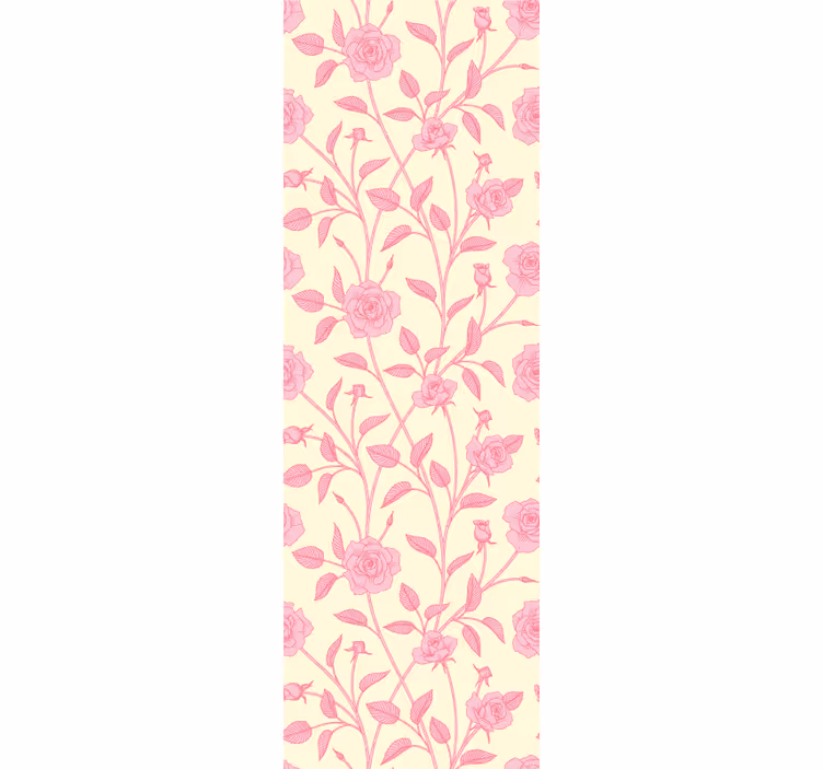 Papel pintado flores Rosas pequeñas vintage sobre fondo rosa - TenVinilo