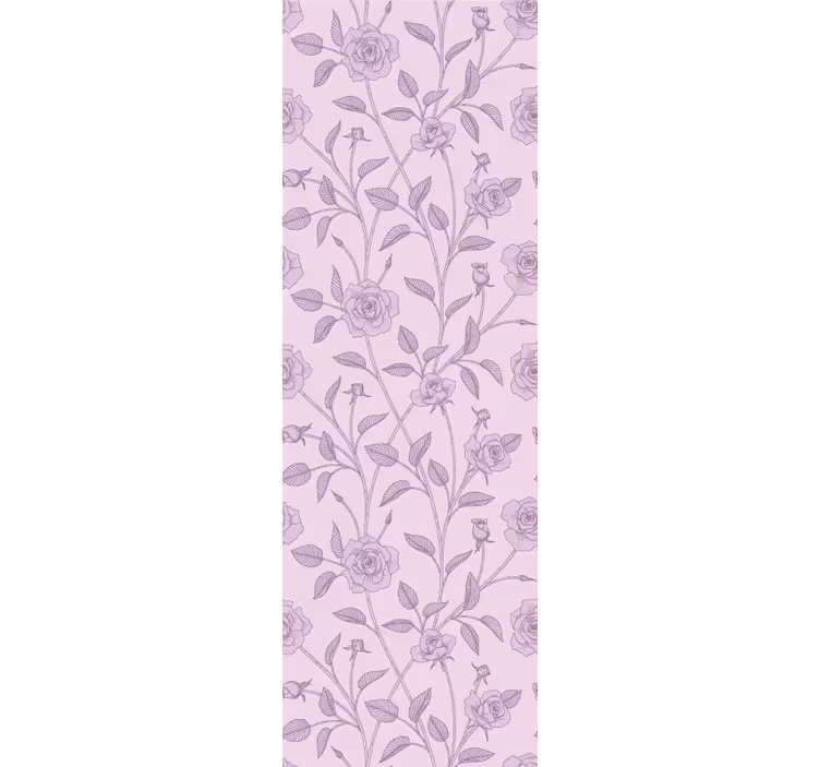 Papel tapiz flores patrón floral lavanda - TenVinilo