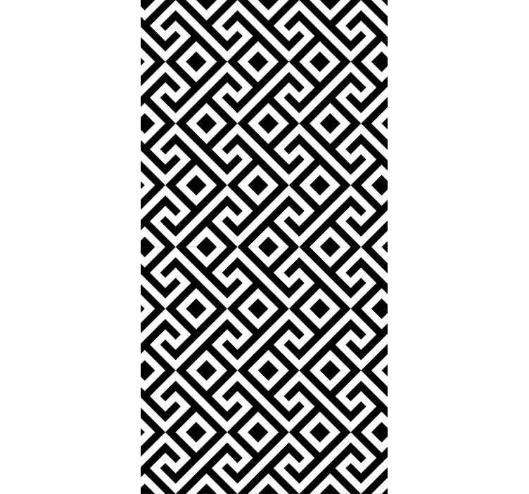 Papel tapiz geométrico diseño intrincado en blanco y negro - TenVinilo
