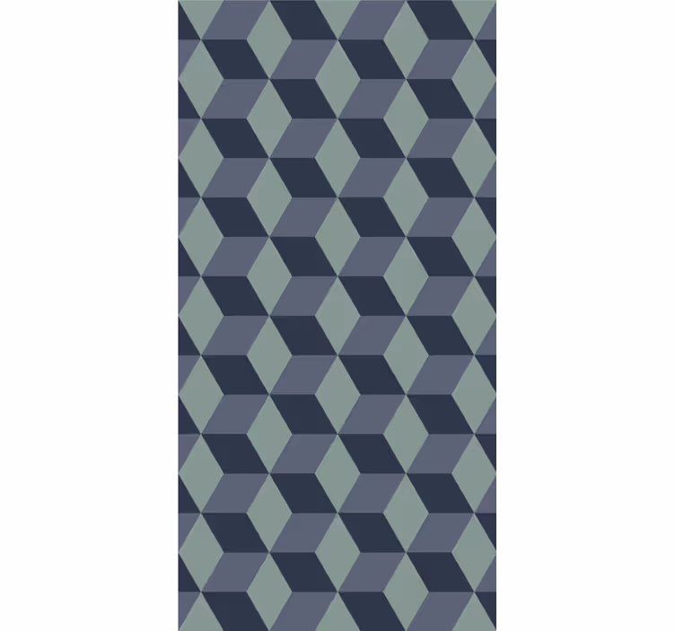 Papel pintado retro Patrón de cubo retro azul - TenVinilo