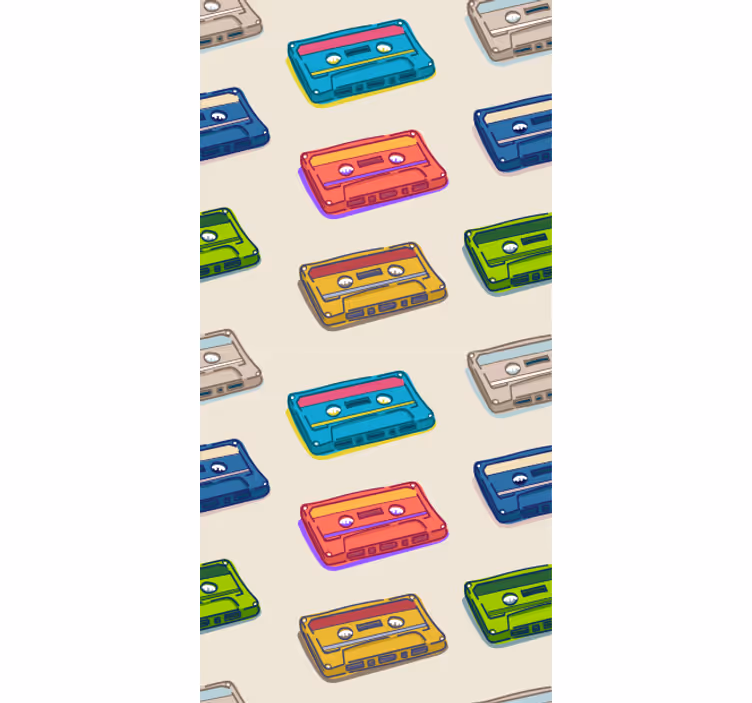 Papel tapiz arte cintas de casete retro - TenVinilo