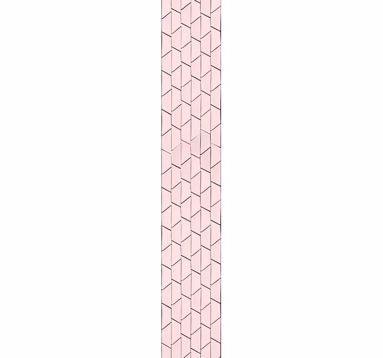 Papel pintado azulejos Diagonal rosa estilo kawaii - TenVinilo