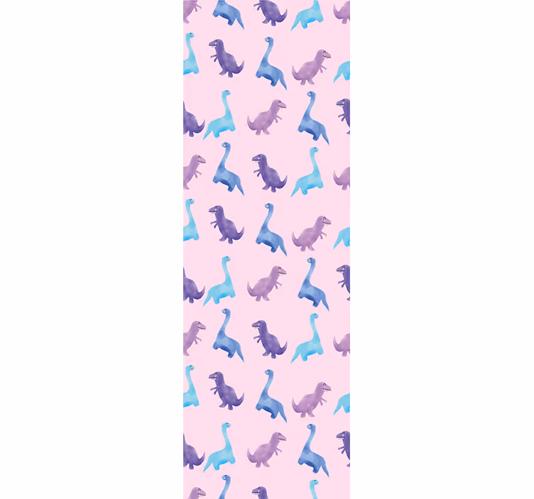 Papel pintado infantil Dinosaurios rosados en el fondo - TenVinilo