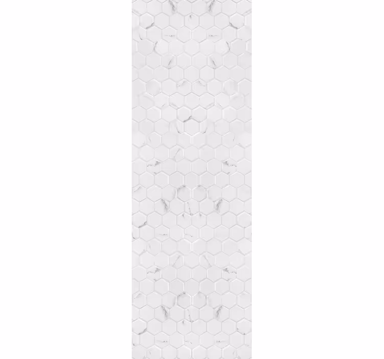 Papel tapiz mármol patrón hexagonal blanco - TenVinilo