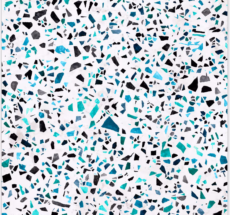Papel tapiz cocina motivo de terrazo azul - TenVinilo