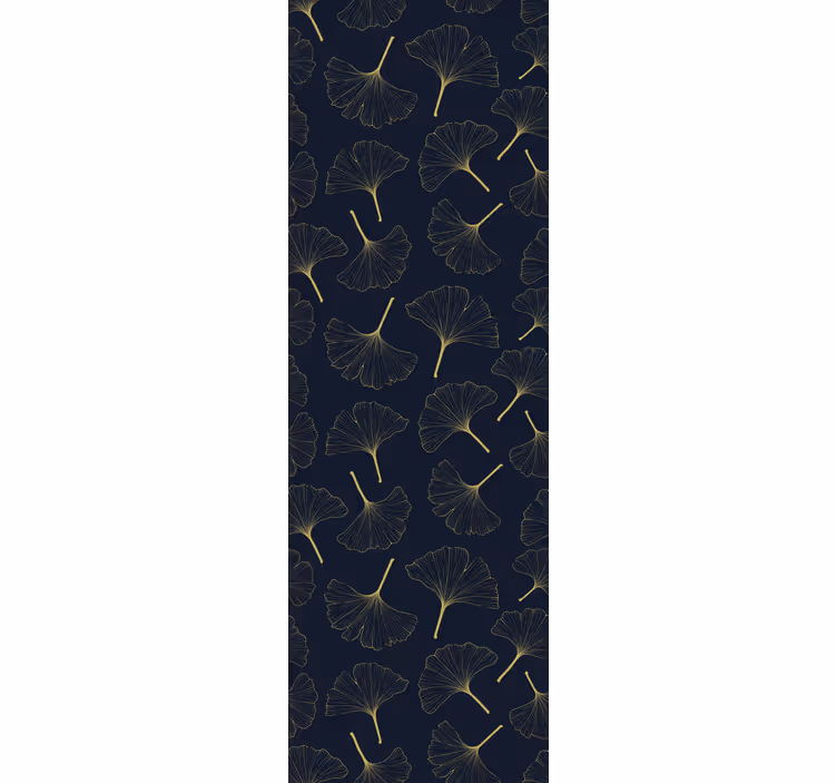 Papel pintado moderno Hojas de ginkgo dorado 3d - TenVinilo