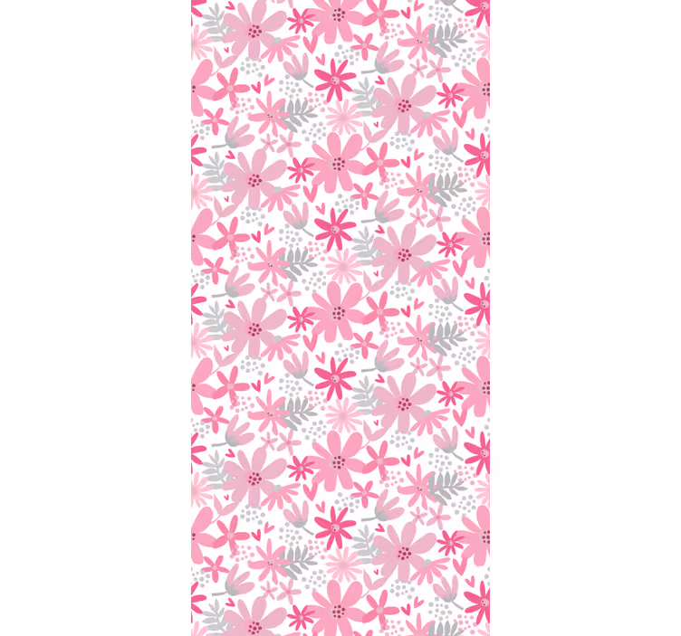 Papel pintado flores Estampado floral 'yambo' rosa - TenVinilo
