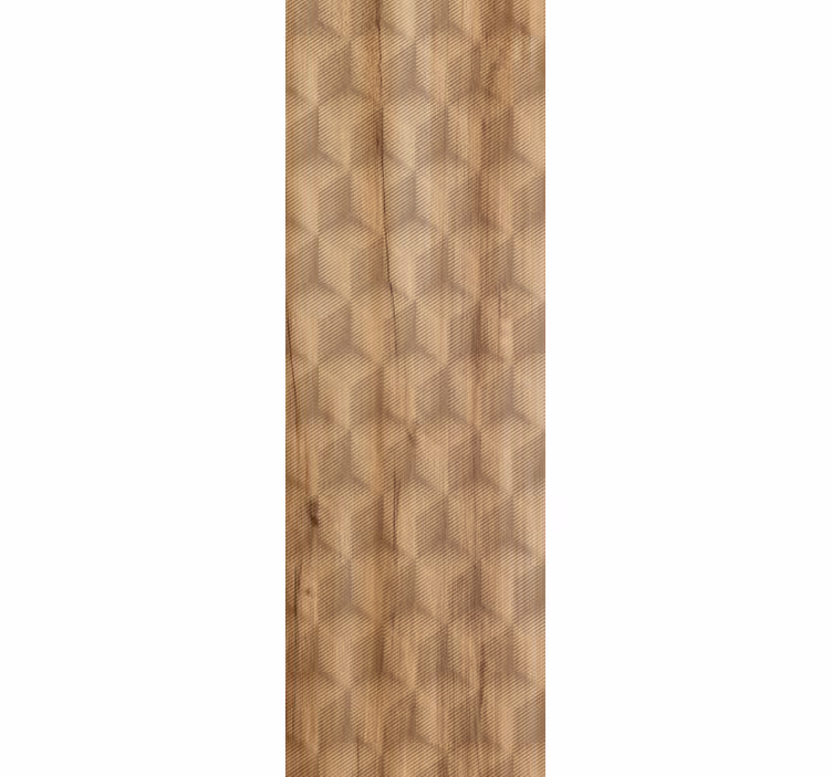 Papel pintado imitación madera Patrón de diamante de roble marrón - TenVinilo