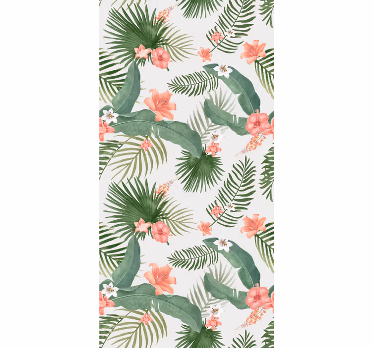 Papel tapiz selva patrón de vegetación floral - TenVinilo