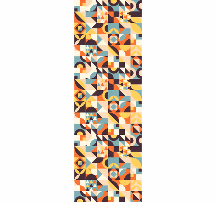 Papel tapiz geométrico mosaico de color rojo retro - TenVinilo