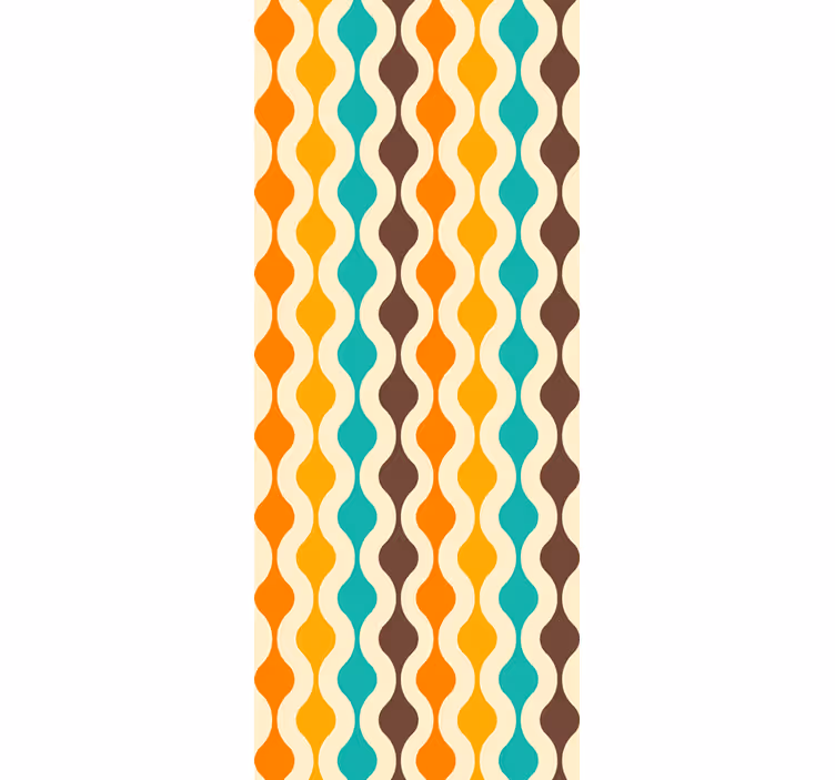 Papel tapiz vintage ondas retro con curvas - TenVinilo
