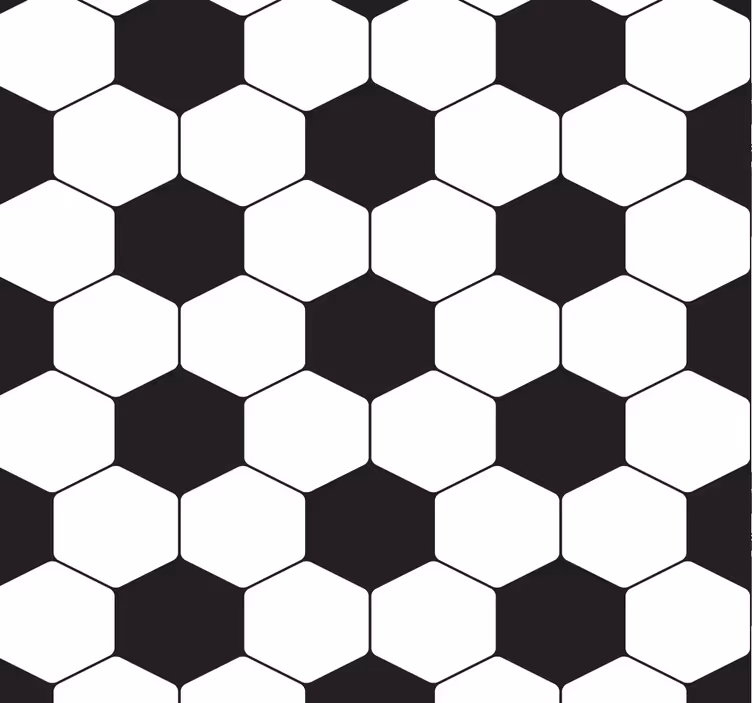 Papel tapiz juvenil patrón de fútbol hexagonal - TenVinilo