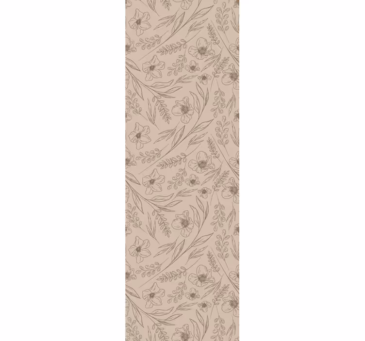 Papel tapiz flores floral gris topo - TenVinilo