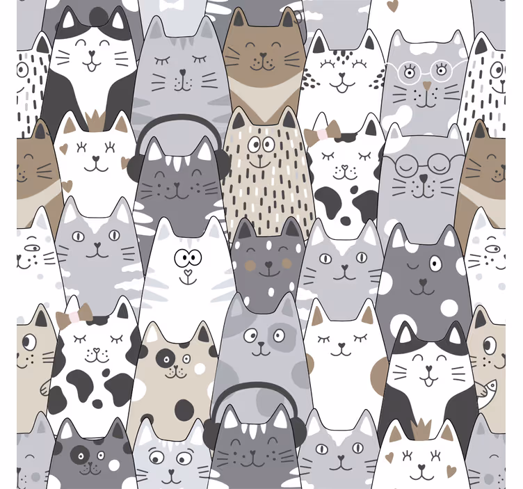 Papel habitación infantil gatos caratoon - TenVinilo