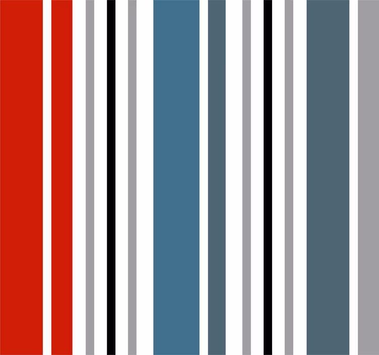Papel pared de rayas verticales azul y rojo - TenVinilo
