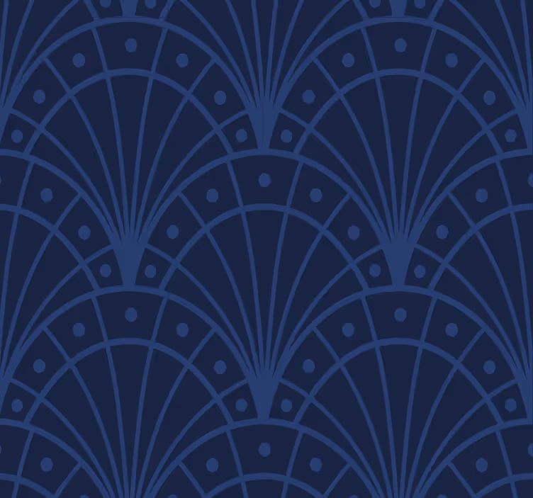 Papel tapiz entrada art déco azul marino - TenVinilo