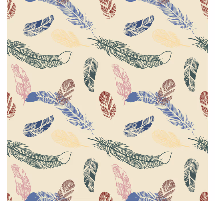 Papel habitación infantil plumas de colores - TenVinilo