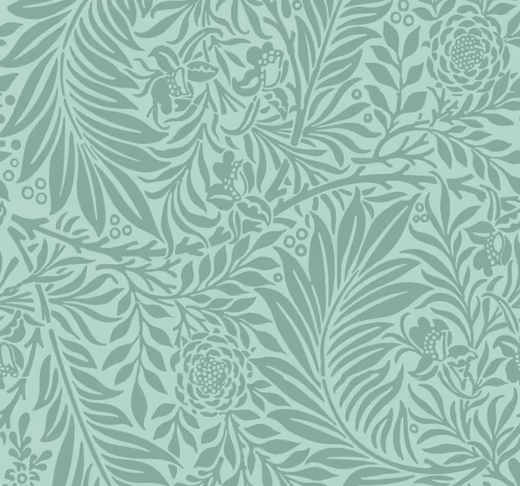 Comedor papel pintado patrón vintage verde menta - TenVinilo