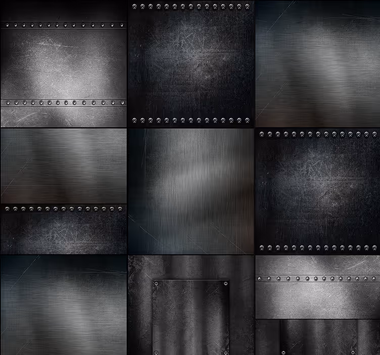 Papel tapiz metal diseño de paneles metálicos - TenVinilo