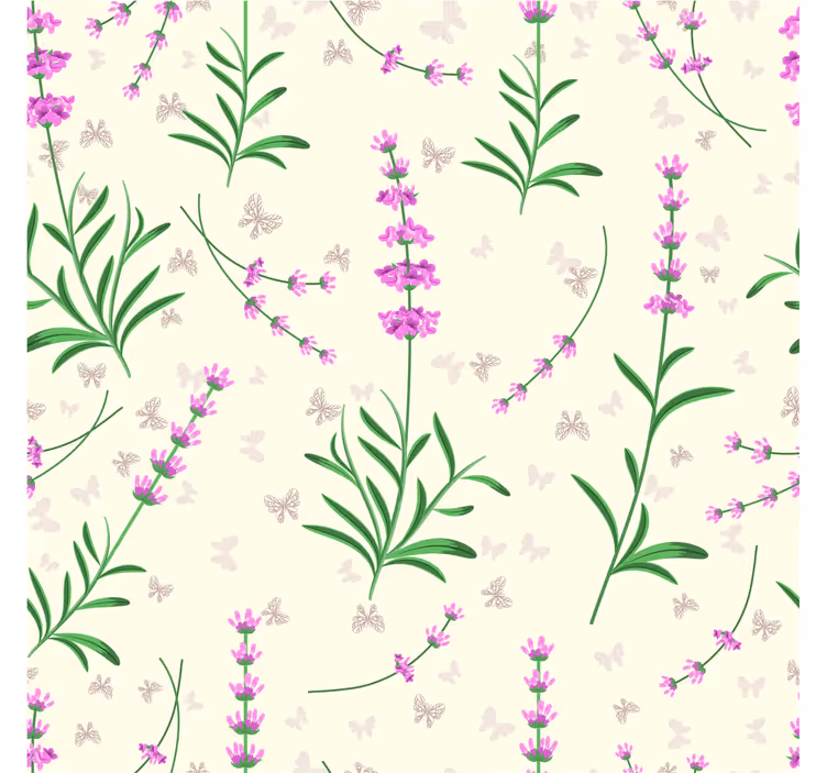 Papel tapiz recámara matrimonial diseño de plantas rosadas - TenVinilo