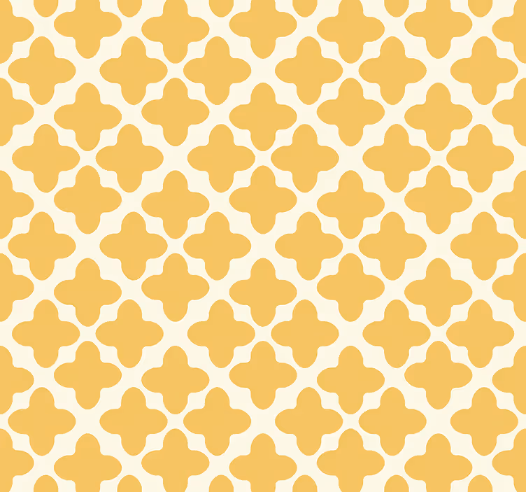 Papel tapiz amarillo patrón arabesco - TenVinilo