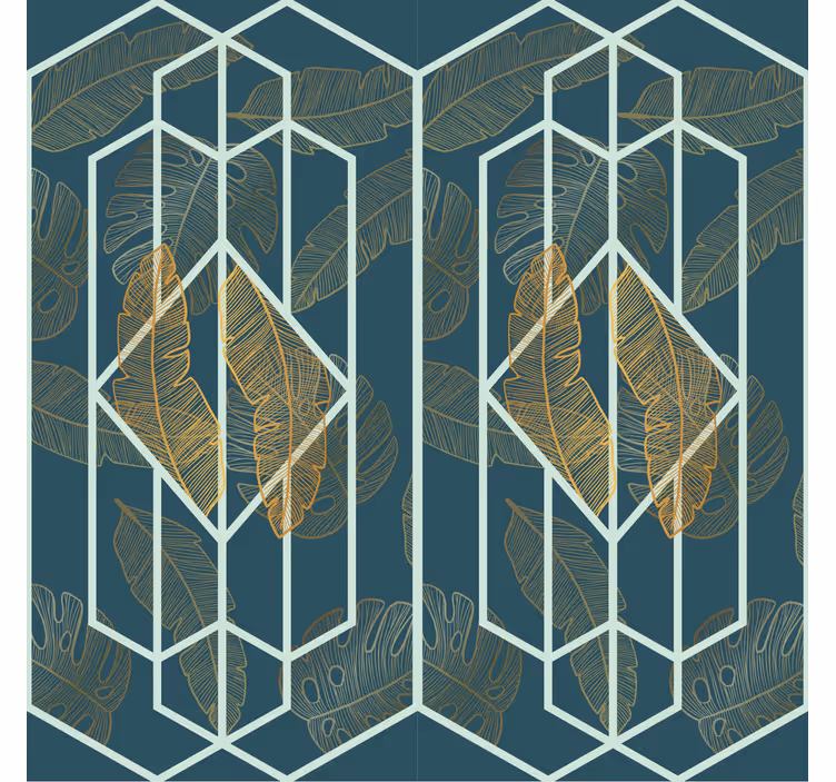 Papel tapiz geométrico diseño tropical - TenVinilo