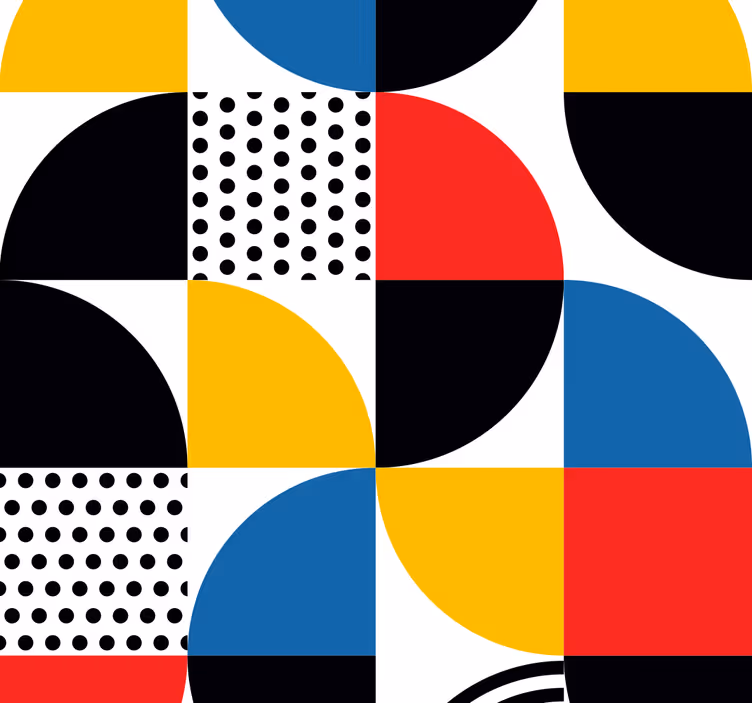 Papel tapiz geométrico fusión de círculos geométricos - TenVinilo