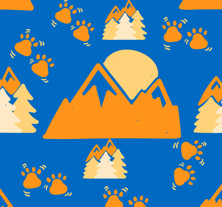 Papel tapiz bebé aventura del oso de montaña - TenVinilo