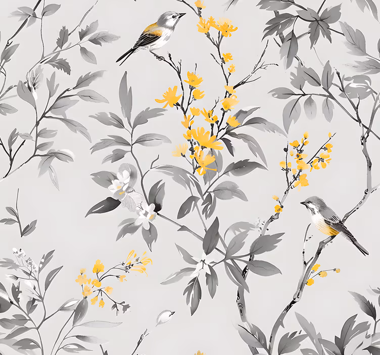 Papel tapiz entrada diseño de bosque gris - TenVinilo