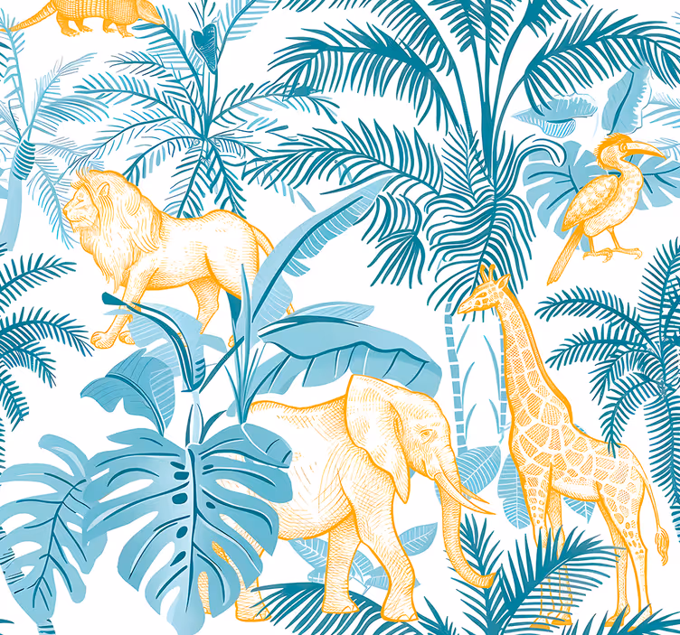 Papel tapiz animales patrón africano - TenVinilo