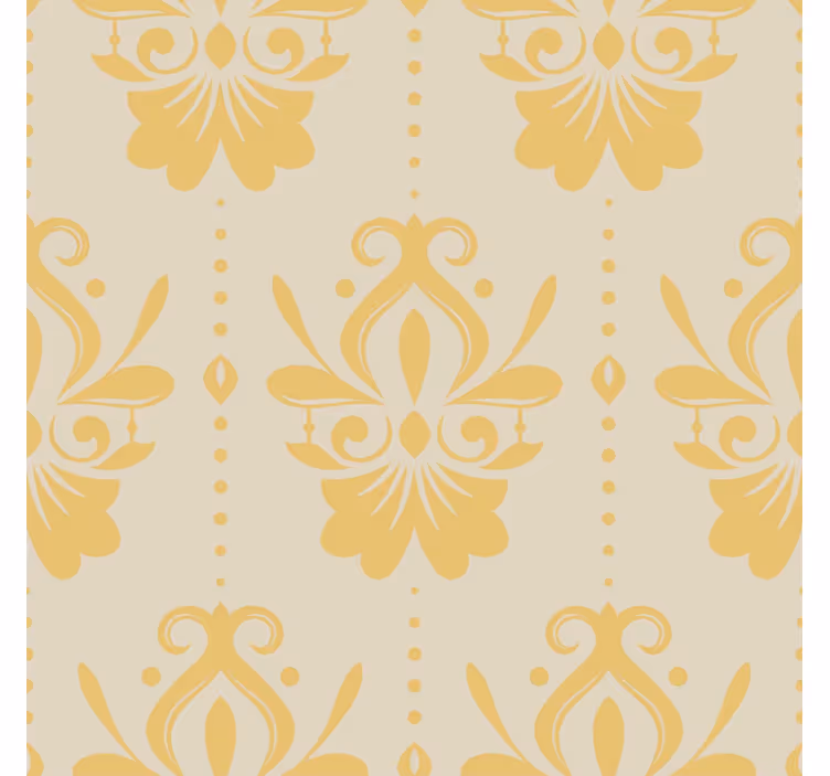 Papel tapiz barroco amarillo cremoso - TenVinilo