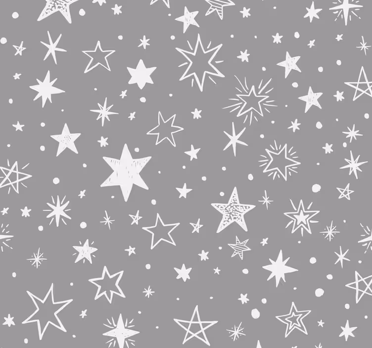 Papel de estrellas para pared patrón dibujado a mano sobre fondo  - TenVinilo